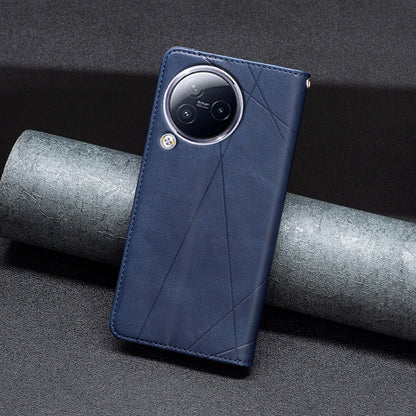 For Xiaomi Civi 3 5G Cell Phone Case Stand Leather Card Holder Imprinted Line Phone Cover