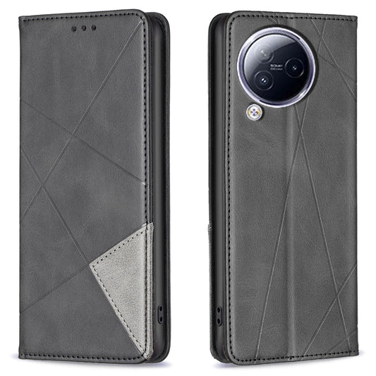 For Xiaomi Civi 3 5G Cell Phone Case Stand Leather Card Holder Imprinted Line Phone Cover