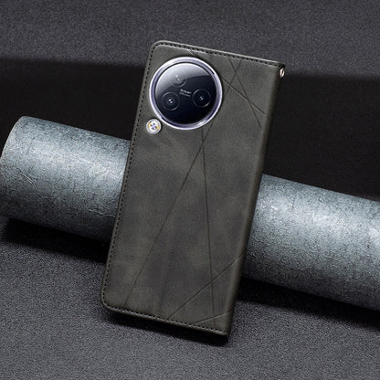 For Xiaomi Civi 3 5G Cell Phone Case Stand Leather Card Holder Imprinted Line Phone Cover