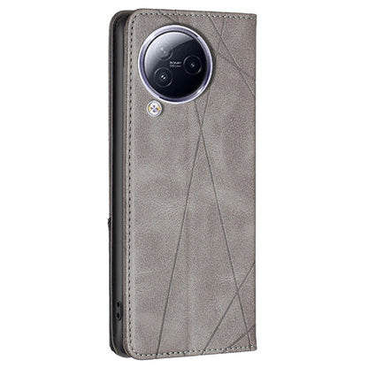 For Xiaomi Civi 3 5G Cell Phone Case Stand Leather Card Holder Imprinted Line Phone Cover