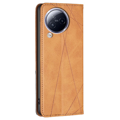 For Xiaomi Civi 3 5G Cell Phone Case Stand Leather Card Holder Imprinted Line Phone Cover