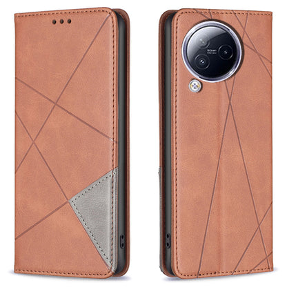 For Xiaomi Civi 3 5G Cell Phone Case Stand Leather Card Holder Imprinted Line Phone Cover