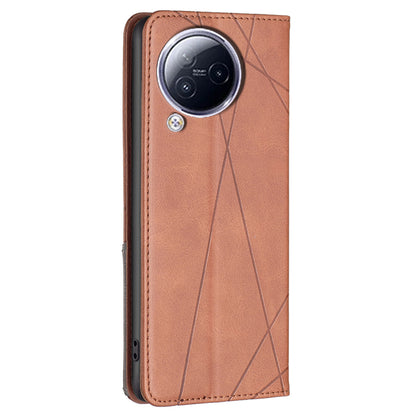 For Xiaomi Civi 3 5G Cell Phone Case Stand Leather Card Holder Imprinted Line Phone Cover