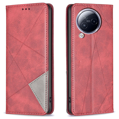 For Xiaomi Civi 3 5G Cell Phone Case Stand Leather Card Holder Imprinted Line Phone Cover