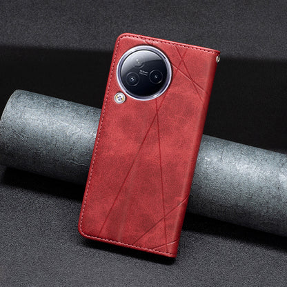 For Xiaomi Civi 3 5G Cell Phone Case Stand Leather Card Holder Imprinted Line Phone Cover