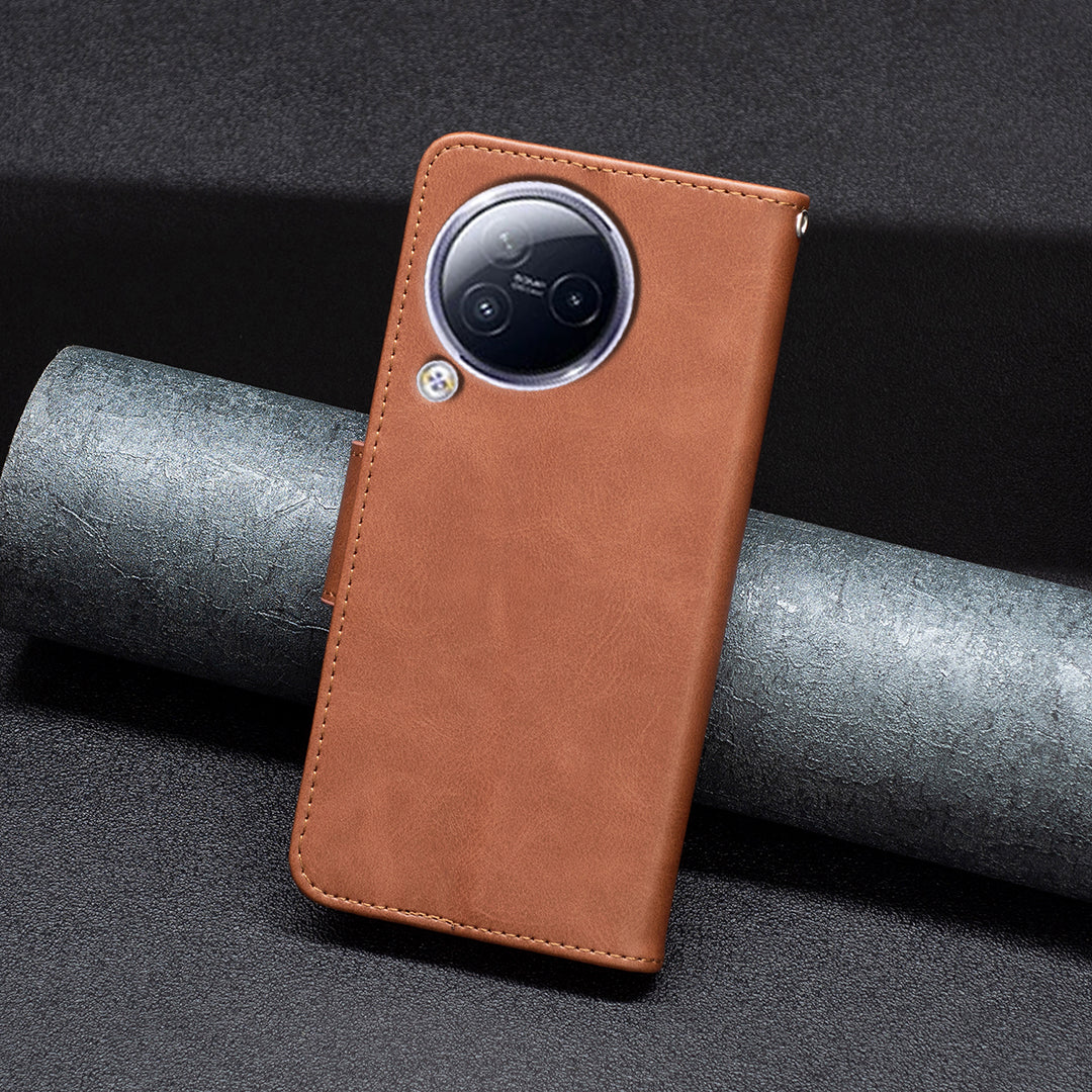 For Xiaomi Civi 3 5G Textured Stand Phone Case Solid Color Wallet PU Leather + Inner TPU Phone Cover