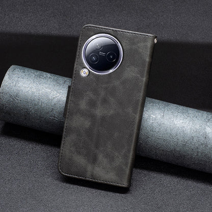 For Xiaomi Civi 3 5G Textured Stand Phone Case Solid Color Wallet PU Leather + Inner TPU Phone Cover