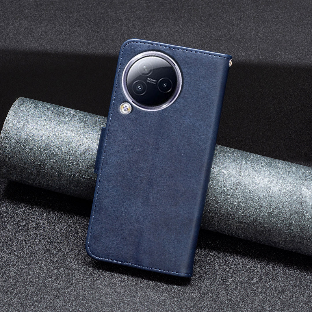 For Xiaomi Civi 3 5G Textured Stand Phone Case Solid Color Wallet PU Leather + Inner TPU Phone Cover