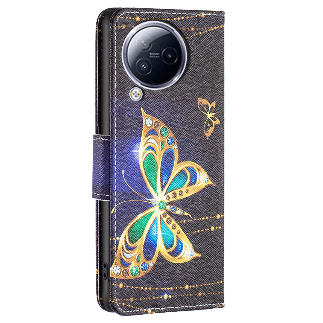 For Xiaomi Civi 3 5G PU Leather Wallet Case Stand Pattern Printing Phone Cover