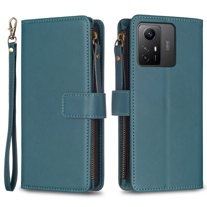 BF Style-19 for Xiaomi Redmi Note 12S 4G Zipper Pocket PU Leather Case Phone Cover with Wallet Stand