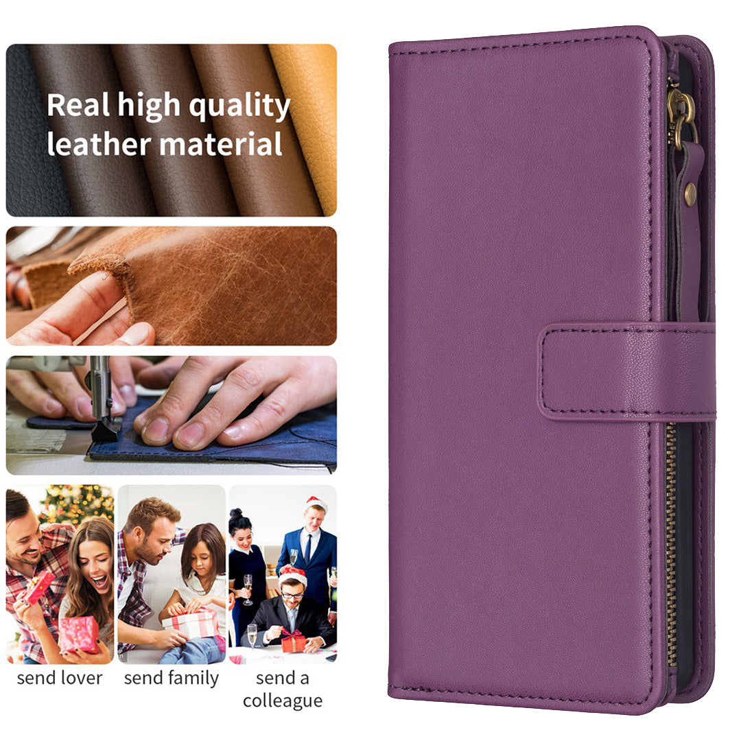 BF Style-19 for Xiaomi Redmi Note 12S 4G Zipper Pocket PU Leather Case Phone Cover with Wallet Stand