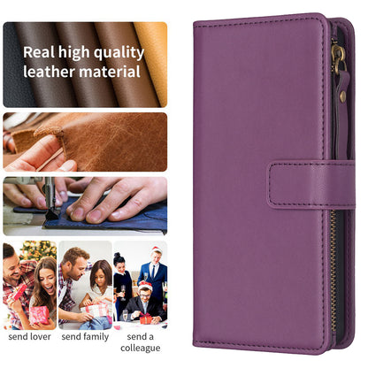 BF Style-19 for Xiaomi Redmi Note 12S 4G Zipper Pocket PU Leather Case Phone Cover with Wallet Stand