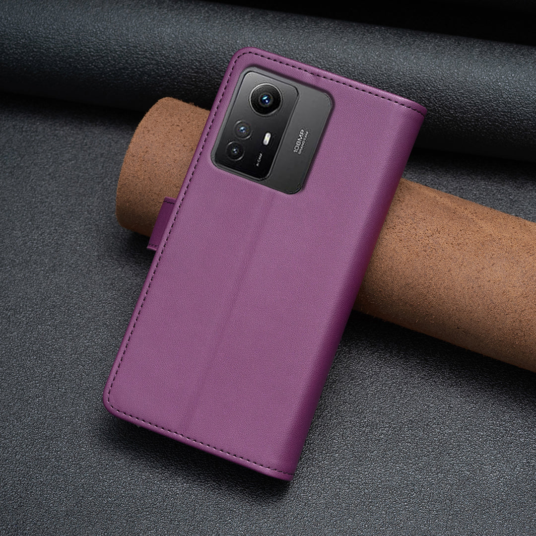 BF Style-19 for Xiaomi Redmi Note 12S 4G Zipper Pocket PU Leather Case Phone Cover with Wallet Stand