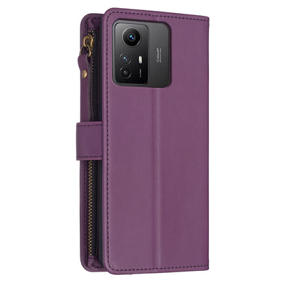 BF Style-19 for Xiaomi Redmi Note 12S 4G Zipper Pocket PU Leather Case Phone Cover with Wallet Stand