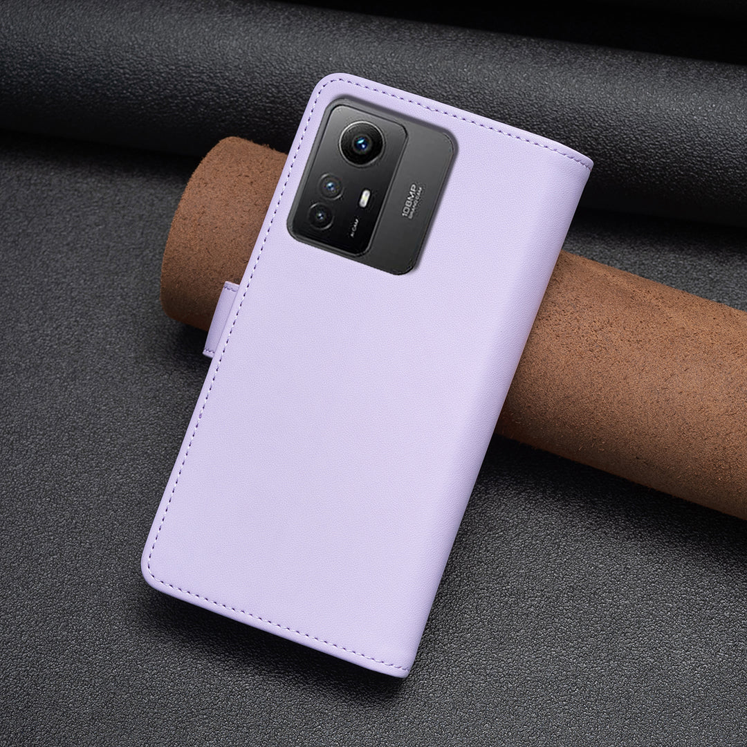 BF Style-19 for Xiaomi Redmi Note 12S 4G Zipper Pocket PU Leather Case Phone Cover with Wallet Stand