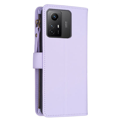 BF Style-19 for Xiaomi Redmi Note 12S 4G Zipper Pocket PU Leather Case Phone Cover with Wallet Stand