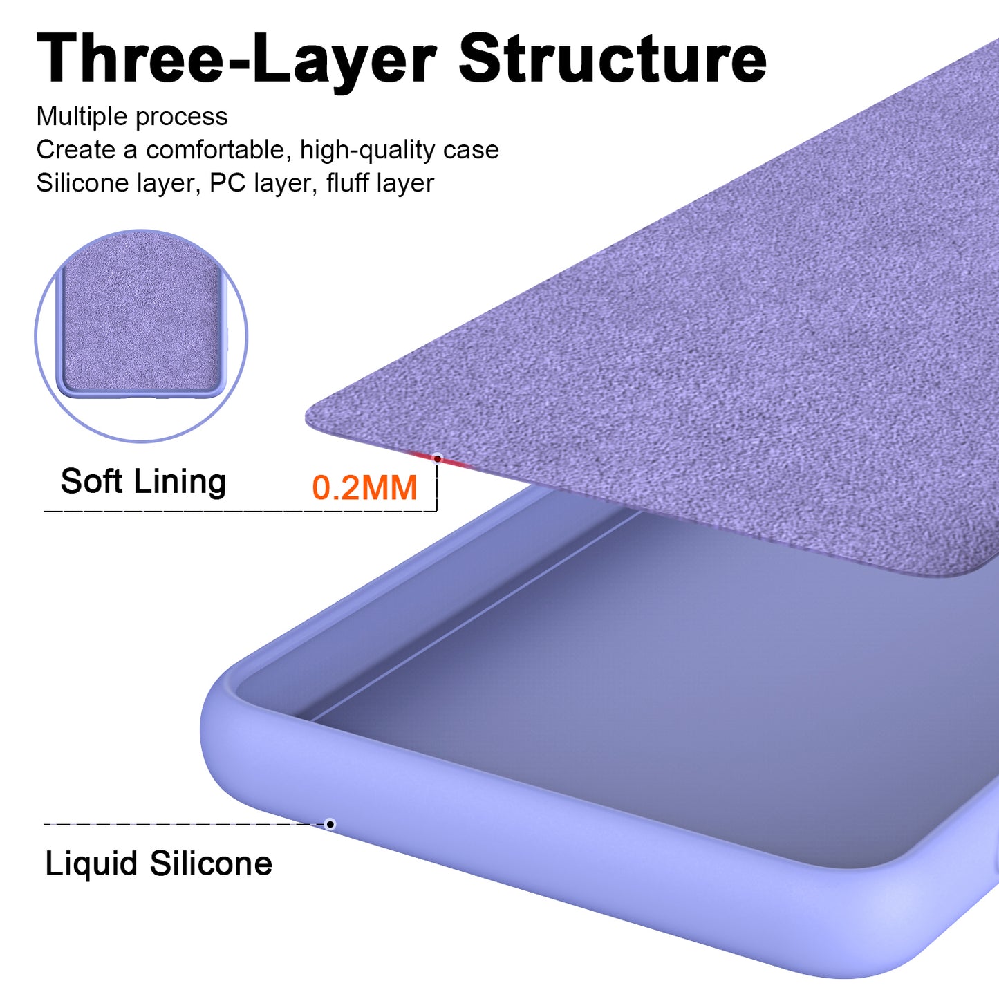 For Xiaomi 13 Lite / Civi 2 5G 2.2mm TPU Phone Case Fiber Lining Rubberized Anti-drop Phone Cover