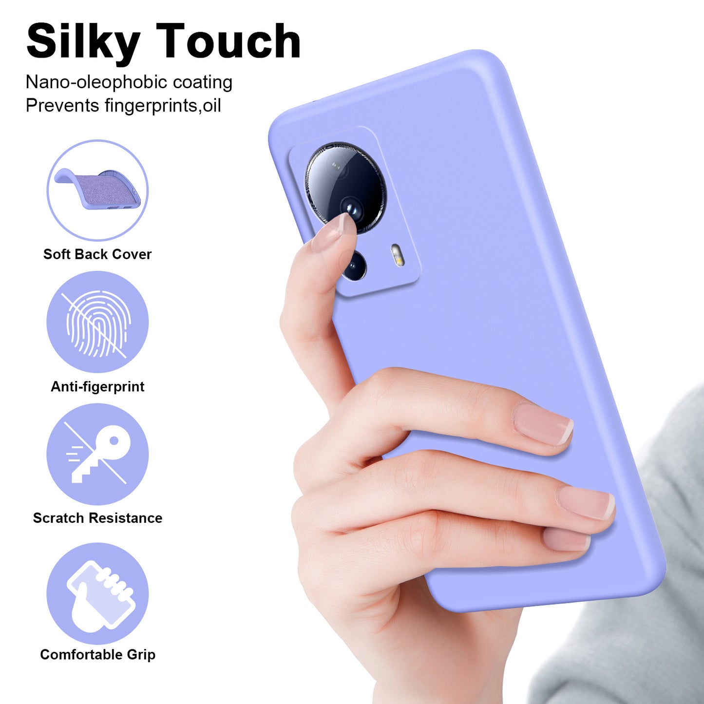 For Xiaomi 13 Lite / Civi 2 5G 2.2mm TPU Phone Case Fiber Lining Rubberized Anti-drop Phone Cover