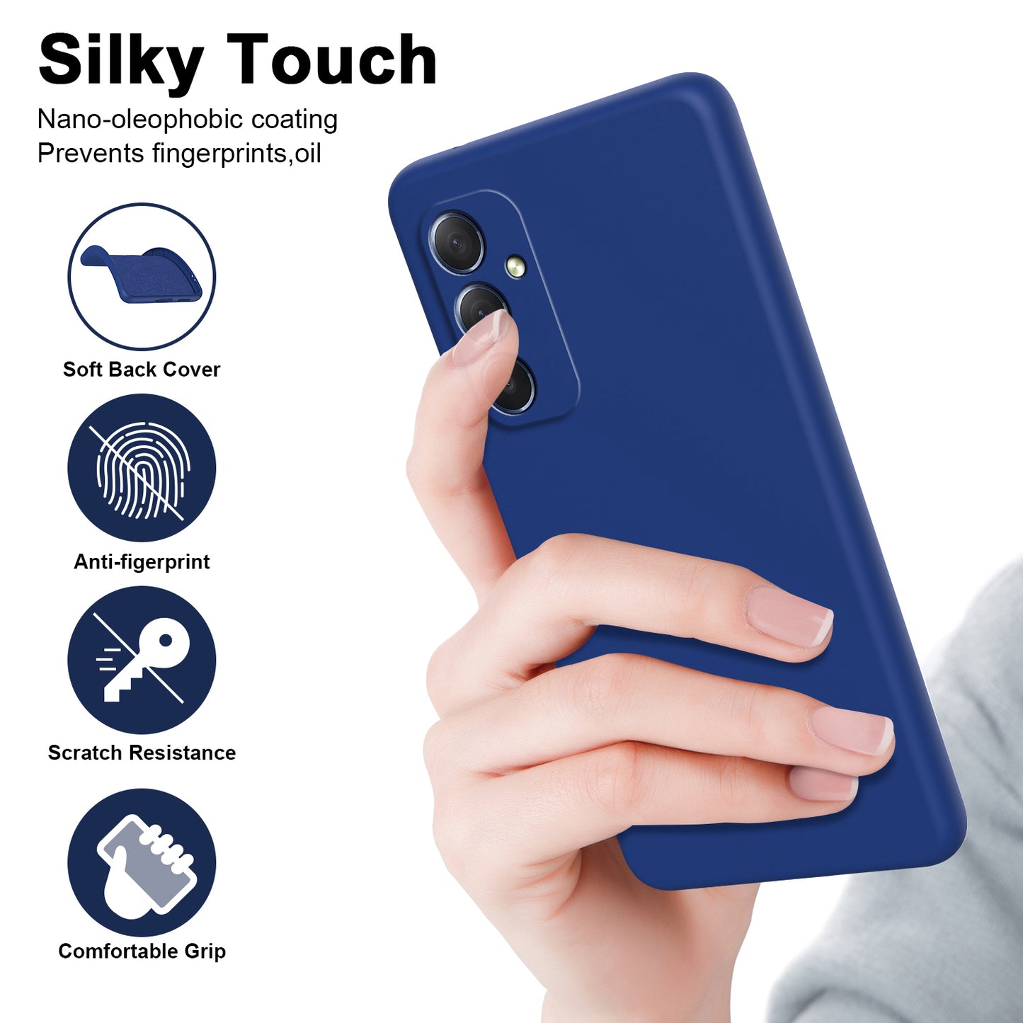 For Samsung Galaxy M54 5G / F54 5G 2.2mm Rubberized Phone Case Fiber Lining Protective TPU Phone Cover