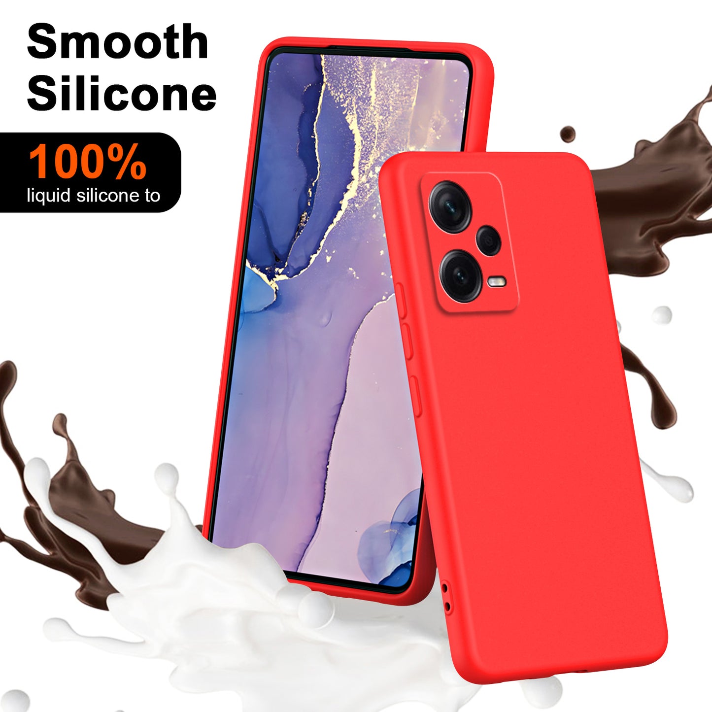 For Xiaomi Redmi Note 12 Pro+ 5G 2.2mm Rubberized Phone Case Anti-scratch Fiber Lining TPU Cover