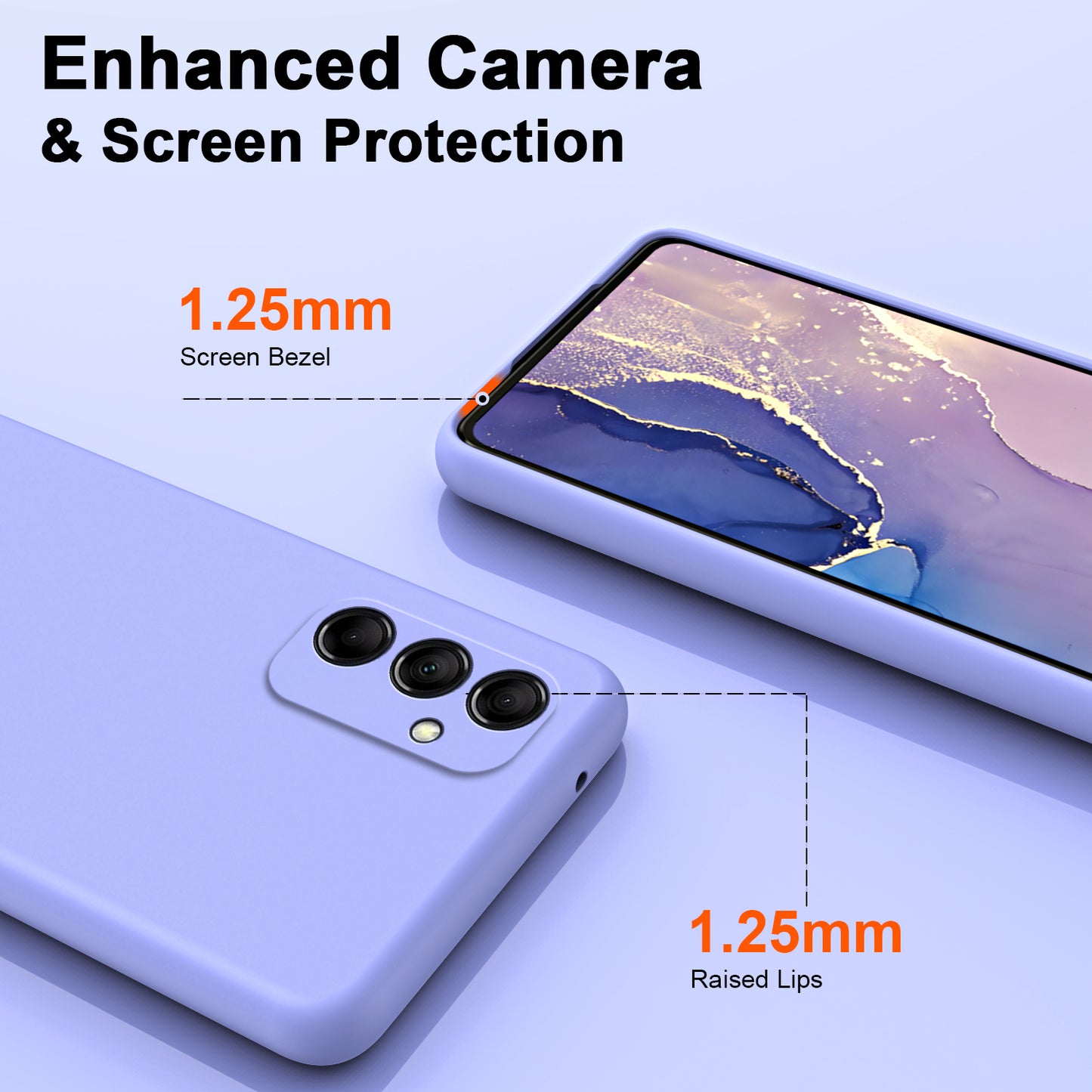 For Samsung Galaxy M14 5G Fiber Lining Soft TPU Phone Case 2.2mm Thickness Rubberized Phone Cover