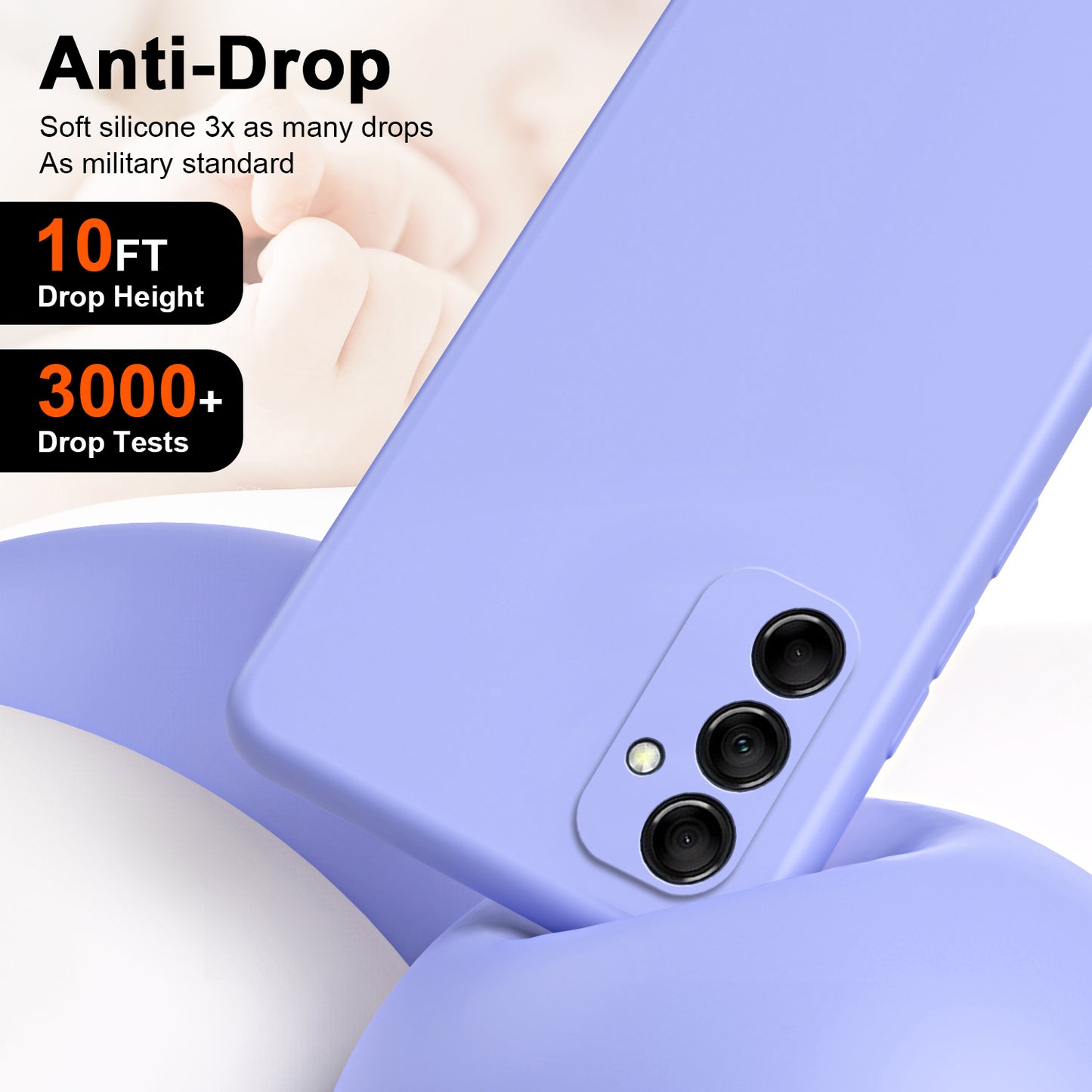 For Samsung Galaxy M14 5G Fiber Lining Soft TPU Phone Case 2.2mm Thickness Rubberized Phone Cover