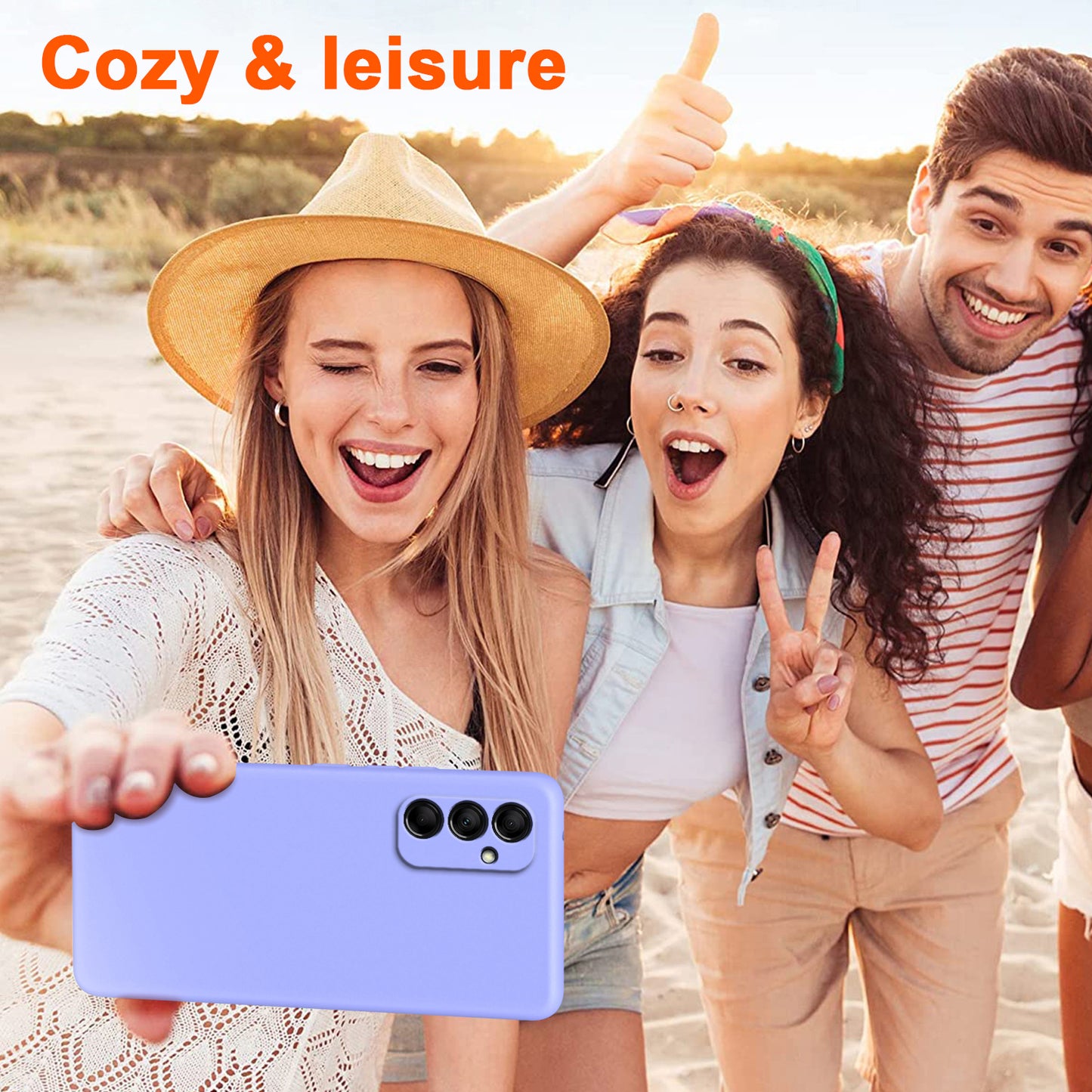 For Samsung Galaxy M14 5G Fiber Lining Soft TPU Phone Case 2.2mm Thickness Rubberized Phone Cover