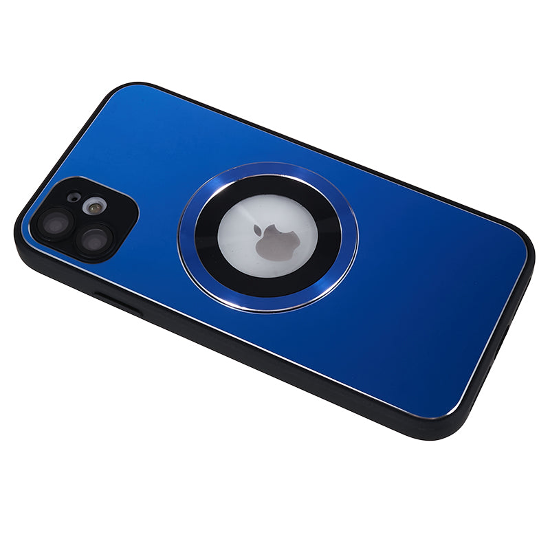 For iPhone 11 Magnetic Phone Case Logo View Aluminum Alloy Ring AG Matte TPU Back Cover