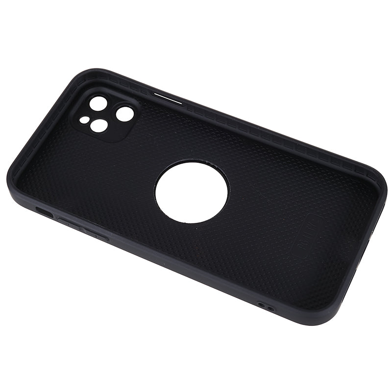 For iPhone 11 Magnetic Phone Case Logo View Aluminum Alloy Ring AG Matte TPU Back Cover