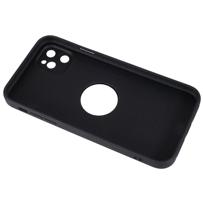 For iPhone 11 Magnetic Phone Case Logo View Aluminum Alloy Ring AG Matte TPU Back Cover