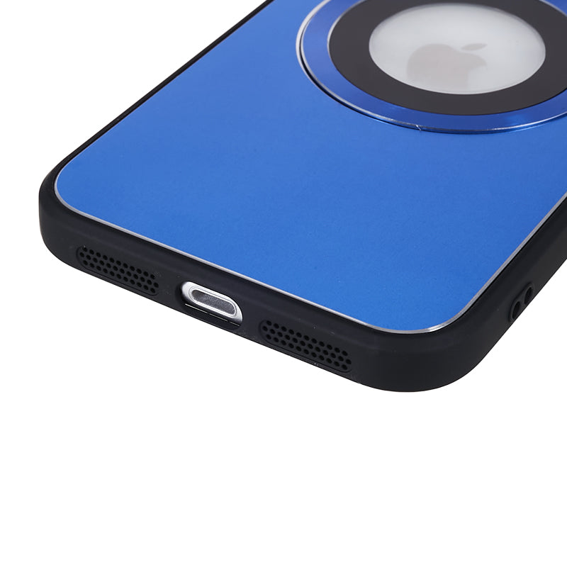 For iPhone 11 Magnetic Phone Case Logo View Aluminum Alloy Ring AG Matte TPU Back Cover