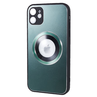 For iPhone 11 Magnetic Phone Case Logo View Aluminum Alloy Ring AG Matte TPU Back Cover