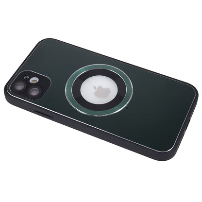 For iPhone 11 Magnetic Phone Case Logo View Aluminum Alloy Ring AG Matte TPU Back Cover