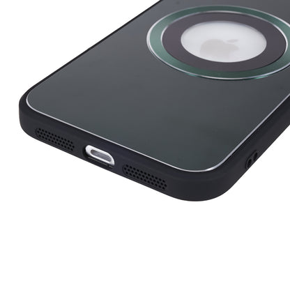 For iPhone 11 Magnetic Phone Case Logo View Aluminum Alloy Ring AG Matte TPU Back Cover