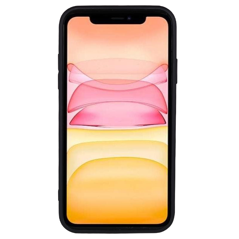 For iPhone 11 Magnetic Phone Case Logo View Aluminum Alloy Ring AG Matte TPU Back Cover
