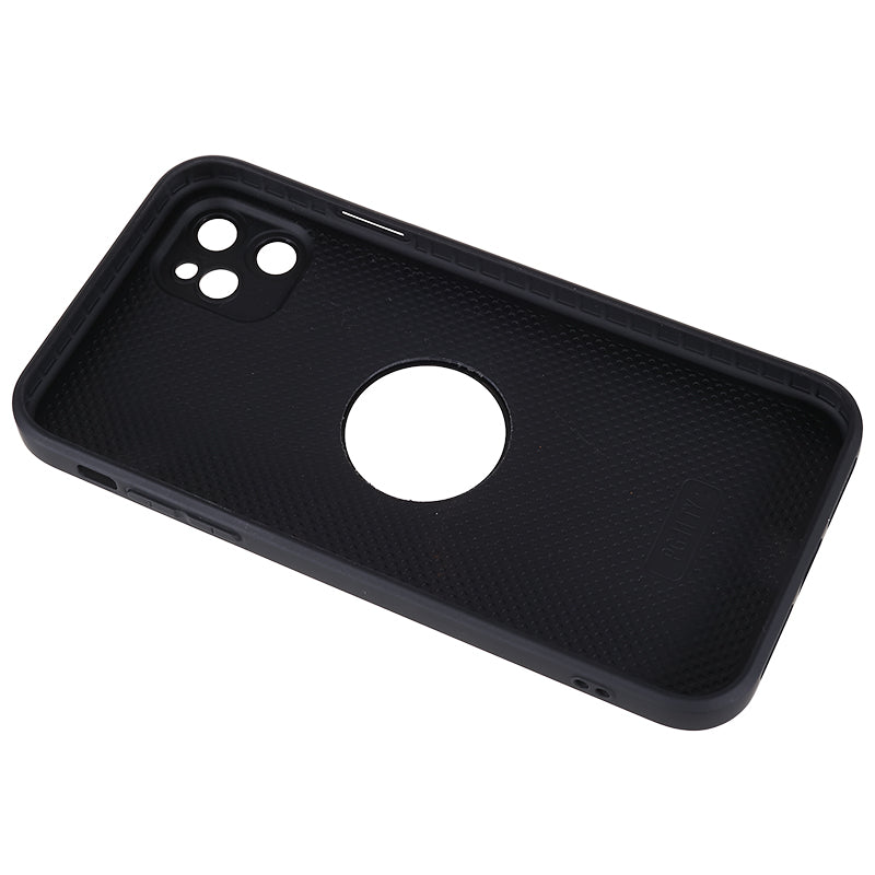 For iPhone 11 Magnetic Phone Case Logo View Aluminum Alloy Ring AG Matte TPU Back Cover