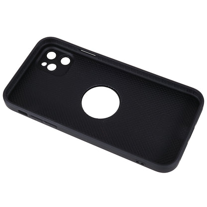 For iPhone 11 Magnetic Phone Case Logo View Aluminum Alloy Ring AG Matte TPU Back Cover