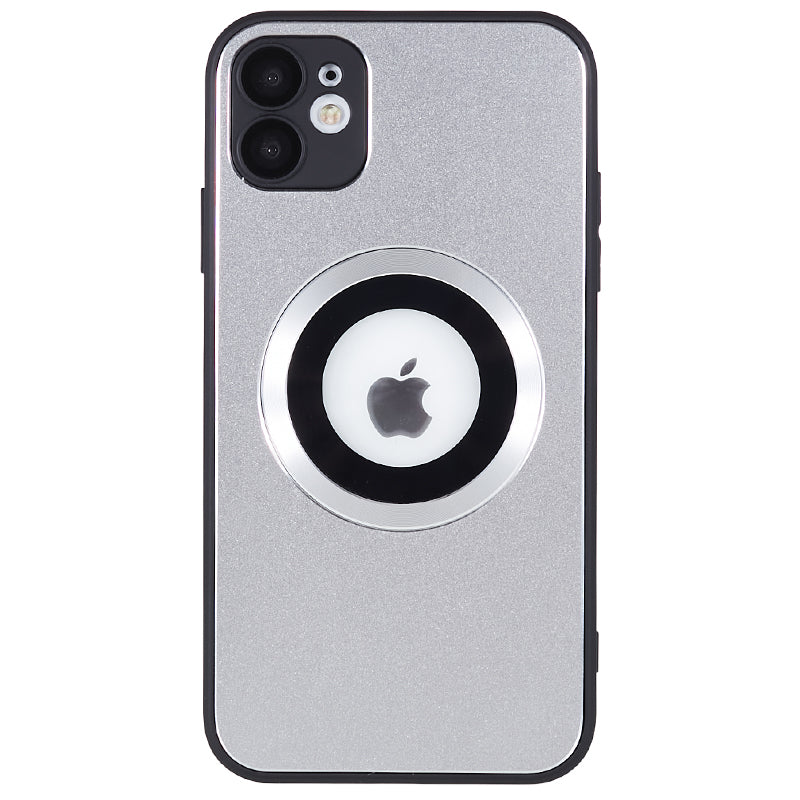 For iPhone 11 Magnetic Phone Case Logo View Aluminum Alloy Ring AG Matte TPU Back Cover