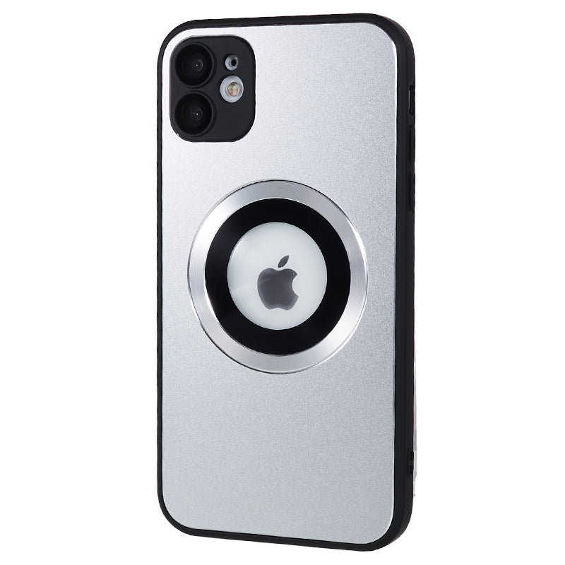 For iPhone 11 Magnetic Phone Case Logo View Aluminum Alloy Ring AG Matte TPU Back Cover