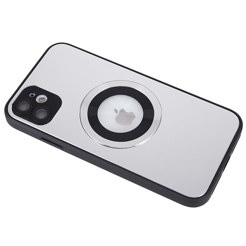 For iPhone 11 Magnetic Phone Case Logo View Aluminum Alloy Ring AG Matte TPU Back Cover
