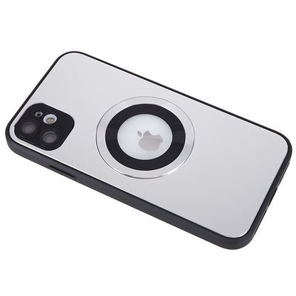 For iPhone 11 Magnetic Phone Case Logo View Aluminum Alloy Ring AG Matte TPU Back Cover