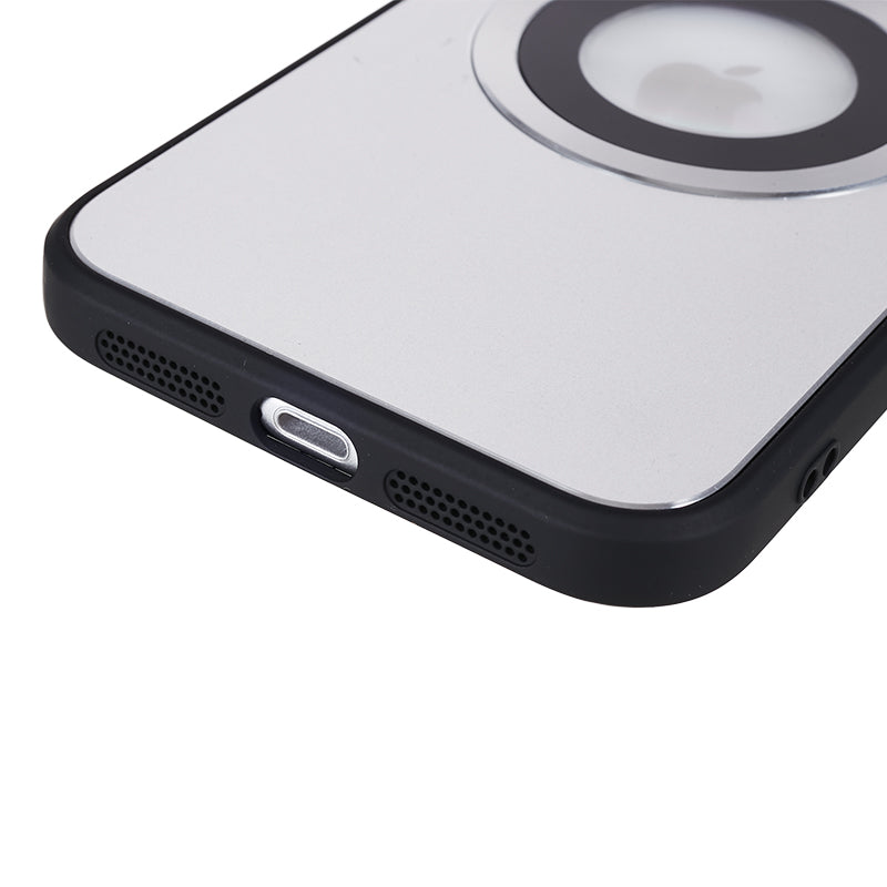 For iPhone 11 Magnetic Phone Case Logo View Aluminum Alloy Ring AG Matte TPU Back Cover