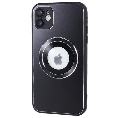 For iPhone 11 Magnetic Phone Case Logo View Aluminum Alloy Ring AG Matte TPU Back Cover