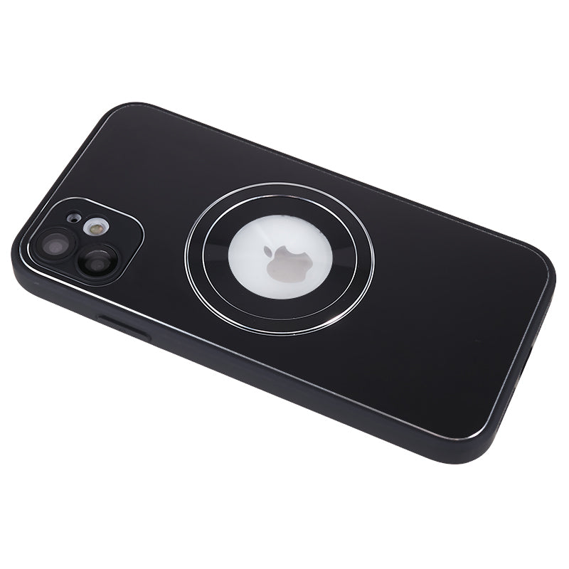 For iPhone 11 Magnetic Phone Case Logo View Aluminum Alloy Ring AG Matte TPU Back Cover