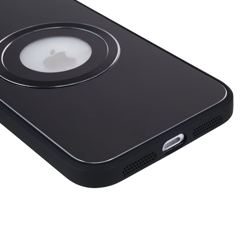 For iPhone 11 Magnetic Phone Case Logo View Aluminum Alloy Ring AG Matte TPU Back Cover