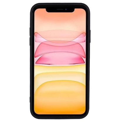 For iPhone 11 Magnetic Phone Case Logo View Aluminum Alloy Ring AG Matte TPU Back Cover