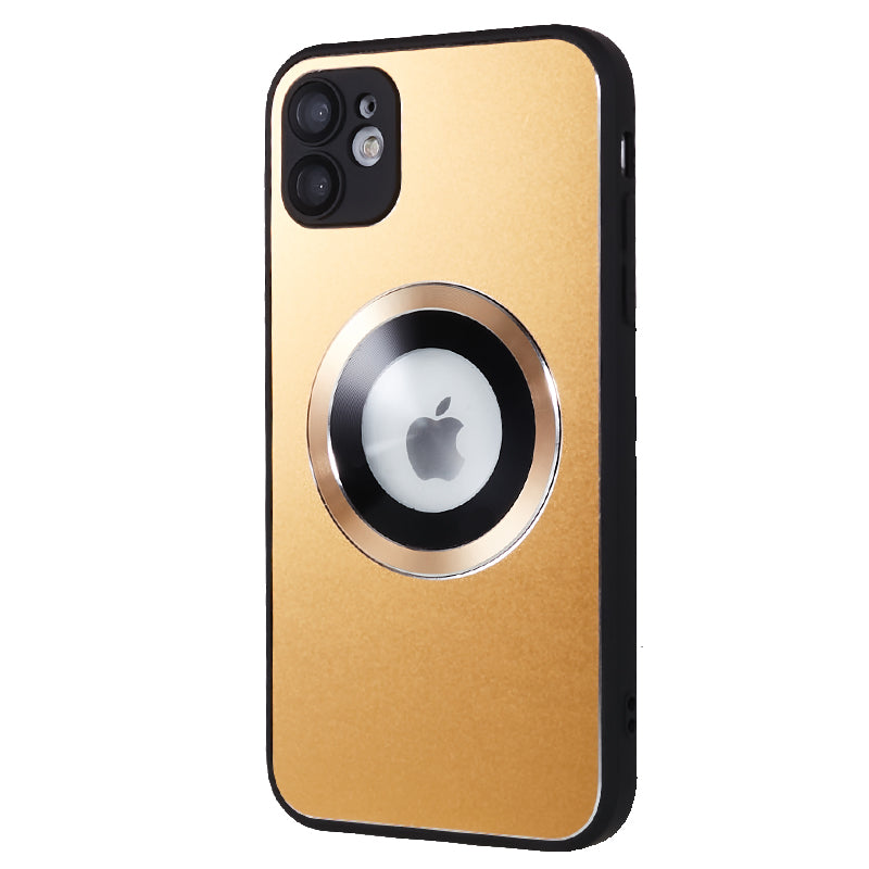 For iPhone 11 Magnetic Phone Case Logo View Aluminum Alloy Ring AG Matte TPU Back Cover