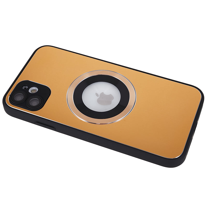 For iPhone 11 Magnetic Phone Case Logo View Aluminum Alloy Ring AG Matte TPU Back Cover