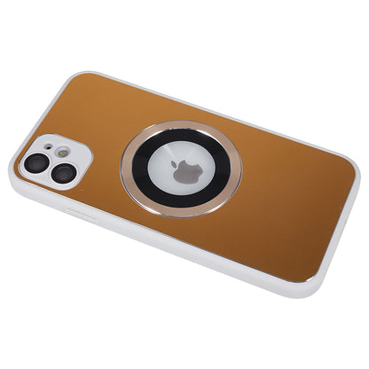 For iPhone 11 Magnetic Phone Case Logo View Aluminum Alloy Ring AG Matte TPU Back Cover