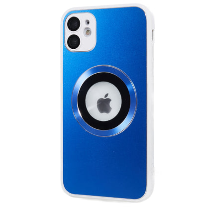 For iPhone 11 Magnetic Phone Case Logo View Aluminum Alloy Ring AG Matte TPU Back Cover
